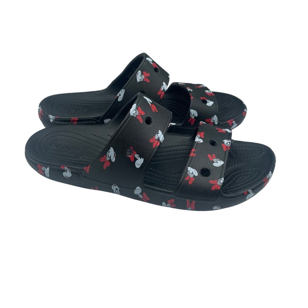 Crocs Disney Parks Minnie Mouse Iconic Slides Sandals Black Womens 11 Mens 9